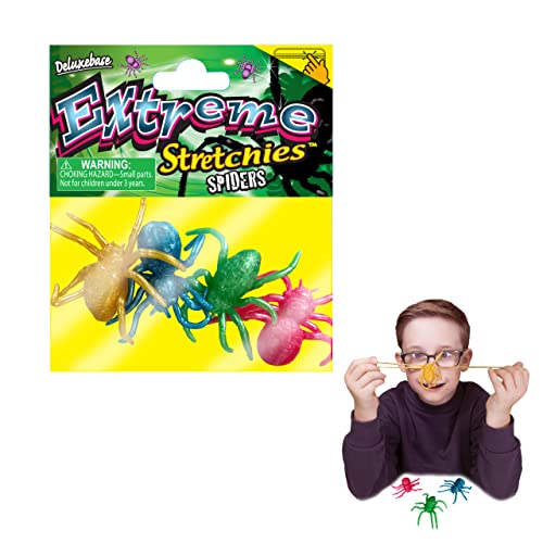Deluxebase Extreme Stretchies - Spinne Packung mit 4 kleinen dehnbaren gruseligen Tier Spielzeugen. von Deluxebase