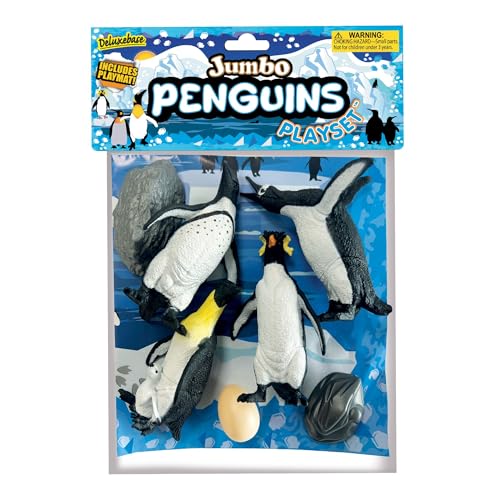 Deluxebase Jumbo Spielset - Pinguine aus großen Tierfiguren Spielzeugset Tasche mit großen arktischen Spielzeugen inklusive Eiern, Felsen und einer Spielmatte Perfektes Pinguin-Set für Kinder Deluxebase Jumbo Spielset - Pinguine aus großen Tierfiguren Spielzeugset Tasche mit großen arktischen Spielzeugen inklusive Eiern, Felsen und einer Spielmatte Perfektes Pinguin-Set für Kinder von Deluxebase