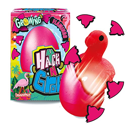 Deluxebase Mini Hatch 'N' Grow - Flamingo aus kleinen Schlüpfeiern mit wachsendem Vogelspielzeug Legen Sie diese Überraschungseier in Wasser für ein magisches verwandelbares Spielzeug, das sich von Deluxebase
