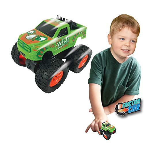 Wild Wheelz - Dinosaurier von Deluxebase. Reibungsbetriebene Monstertruck Spielzeugauto. Schieben Sie den Dino Truck-Spielzeug für Kinder mit von Deluxebase