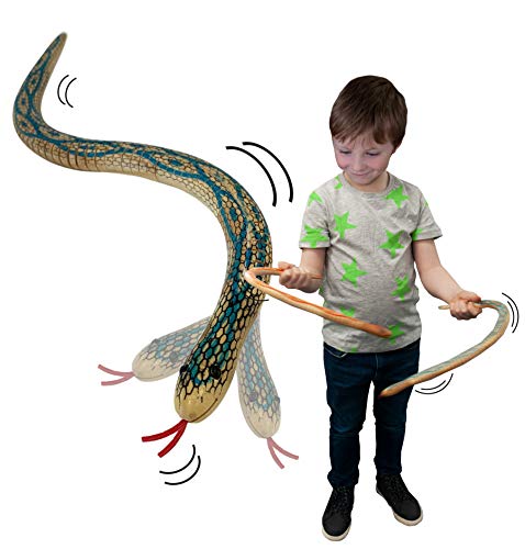 Wooden Wiggle Snake von Deluxebase. Eine schwankende und wackelnde neuartige Spielzeugschlange. Dauerhafte Retro Party Geschenke perfekt für Kinder von Deluxebase