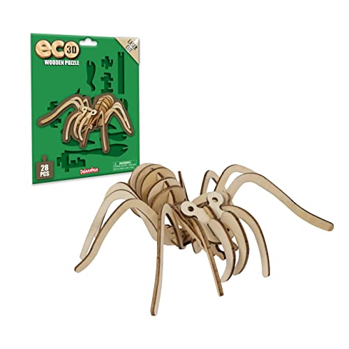 Eco 3D Holzpuzzle - Tarantel von Deluxebase. Kreatives pädagogisches 3D-Skulpturenpuzzle aus Holz für Kinder -recyceltes nachhaltiges Holz von Deluxebase