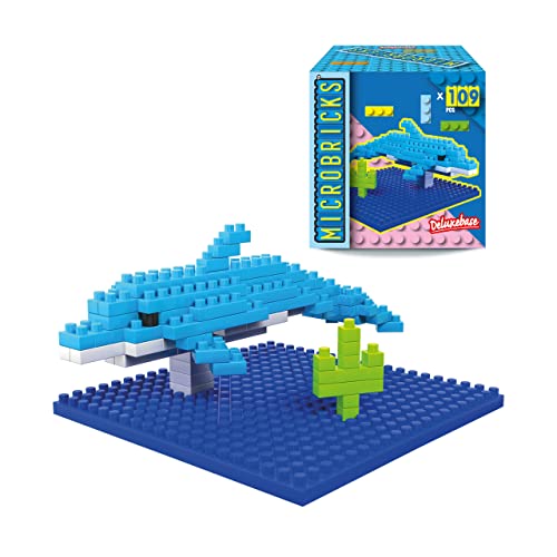 Microbricks - Delfin von Deluxebase. Mini-Block-Ozean-Puzzle. Einfach zu bedienendes 3D-Puzzle für Kinder im Tiere-Stil von Deluxebase