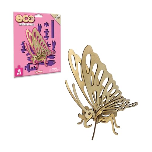 Öko-3D-Holzpuzzle - Schmetterling von Deluxebase Tierthema DIY 3D Puzzle Bastelset Nachhaltiges Holz Insektenspielzeug Perfekte Modellbausätze für Lernspielzeug und Kinderpartygeschenke von Deluxebase