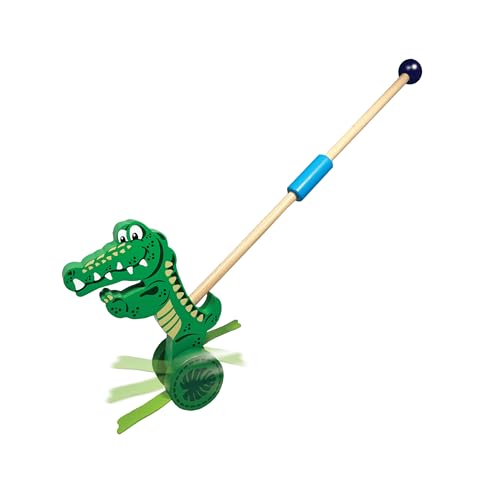 Push-A-Long Pets – Deluxebase Alligator-Spielzeug für Kinder in Krokodilform, umweltfreundliches Spielzeug zum Schieben und Ziehen aus Holz, tolles Entwicklungsspielzeug von Deluxebase
