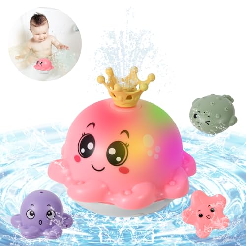 Delycazy Badewannenspielzeug Baby Badespielzeug Wasserspielzeug ab 1 2 3 Jahre, Kinder LED Oktopus Induction Automatischer Wasserstrahl Pool Spielzeug für Baby Delycazy Badewannenspielzeug Baby Badespielzeug Wasserspielzeug ab 1 2 3 Jahre, Kinder LED Oktopus Induction Automatischer Wasserstrahl Pool Spielzeug für Baby von Delycazy