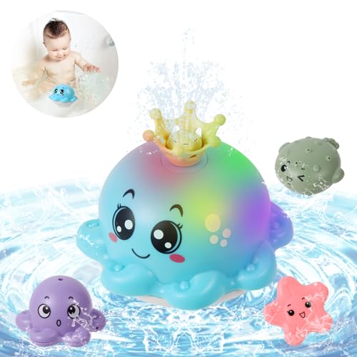Delycazy Badewannenspielzeug Baby Badespielzeug Wasserspielzeug ab 1 2 3 Jahre, Kinder LED Oktopus Induction Automatischer Wasserstrahl Pool Spielzeug für Baby Delycazy Badewannenspielzeug Baby Badespielzeug Wasserspielzeug ab 1 2 3 Jahre, Kinder LED Oktopus Induction Automatischer Wasserstrahl Pool Spielzeug für Baby von Delycazy