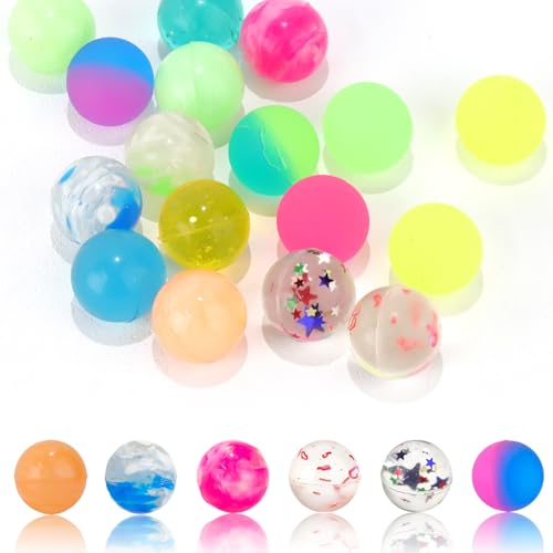Demarsen 25 Stück Flummis 25mm Flummies für Kinder,Bunte Flummis Gummibälle,Flummibälle für Kindergeburtstag Gastgeschenke Belohnungen im Klassenzimmer Verwendet Werden von Demarsen