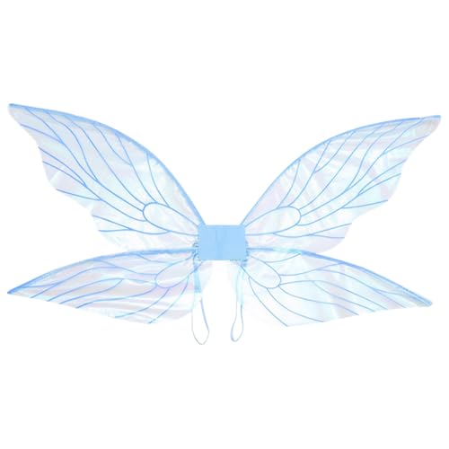Demiawaking Karneval Feen Kostüm, Karneval Kostüm Damen, Elf Cosplay Flügel für Erwachsene, Damen, Mädchen, Prinzessin, Engelsflügel, Feenflügel, Geburtstag Party-Requisiten (Blau) von Demiawaking