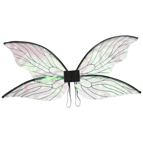 Demiawaking Karneval Feen Kostüm, Karneval Kostüm Damen, Elf Cosplay Flügel für Erwachsene, Damen, Mädchen, Prinzessin, Engelsflügel, Feenflügel, Geburtstag Party-Requisiten (Schwarz) von Demiawaking