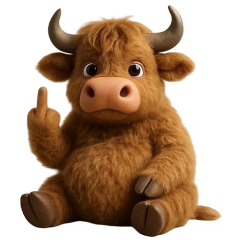 Demiawaking Lustige Mittelfinger Plüschtier, Middle Finger Tiere Plüschhund Geschenk Deko für Schlafzimmer, Wohnzimmer, Zuhause, Büro (Yak) von Demiawaking