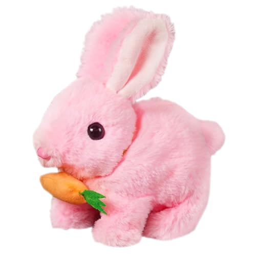 Demiawaking Simulation Hüpfendes Kaninchen elektrische Kaninchen mit Geräuschen und Bewegungen, Interaktive Spielzeug Ohren Nase Bewegen, Osterdeko Geschenk für Ostern Geburtstag (Rosa) von Demiawaking