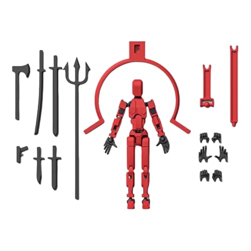 T13 Action Figure, 3 Paar Hände 7 Waffen mit 1 verstellbare Basis, 3D-Druck von Beweglichen Figuren mit Mehreren Gelenken, Dummy 13 Roboter-Actionfigur zusammengebaut (E) von Demiawaking