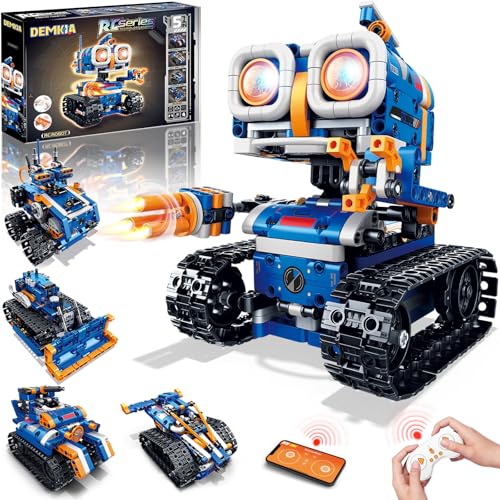 Demkia Technik Roboter Kinder Bauspielzeug 5-in-1 App & Fernsteuerung Wall Roboter RC Spielzeug Geburtstags Geschenk für Kinder ab 6-12+ Jahre Jungen Mädchen (560 Stück) von Demkia