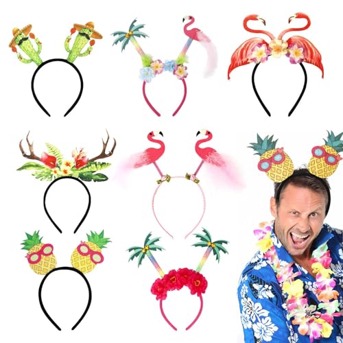 Demsyeq Haarbänder mit hawaiianischem Thema, 7 x hawaiianische Strandparty-Haarbänder – Kopfschmuck am Meer, Dekoration für Fotografie-Requisiten von Demsyeq