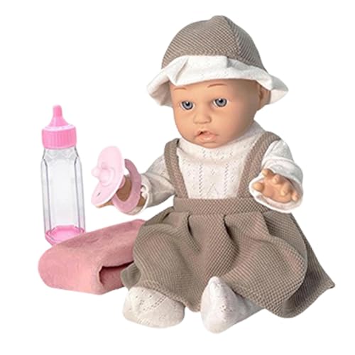 Demsyeq Realistische Kleinkindpuppe, wiedergeborene Puppe,Wiedergeborene Babypuppe - 12-Zoll wiedergeborene Kleinkindpuppen mit Kleidung, Flasche und Schnuller, handgefertigte Kleinkindpuppe von Demsyeq