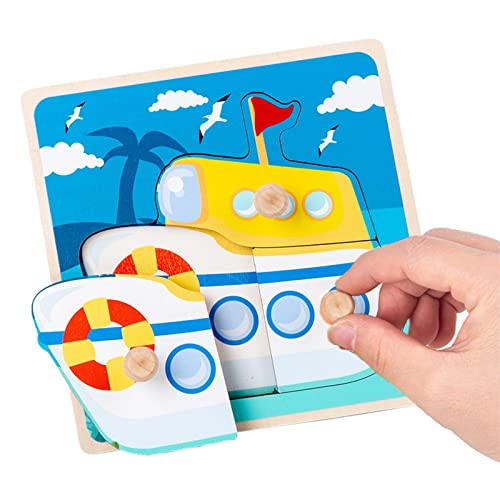 Steckpuzzles für Kleinkinder,Holzsteckpuzzles für Kinder | Montessori-Puzzle Vorschul-Lernspielzeug - Formsortierspielzeug für Vorschulkinder, Holzformbrett-Puzzles – Farb- und Formensortierer für Kin von Demsyeq