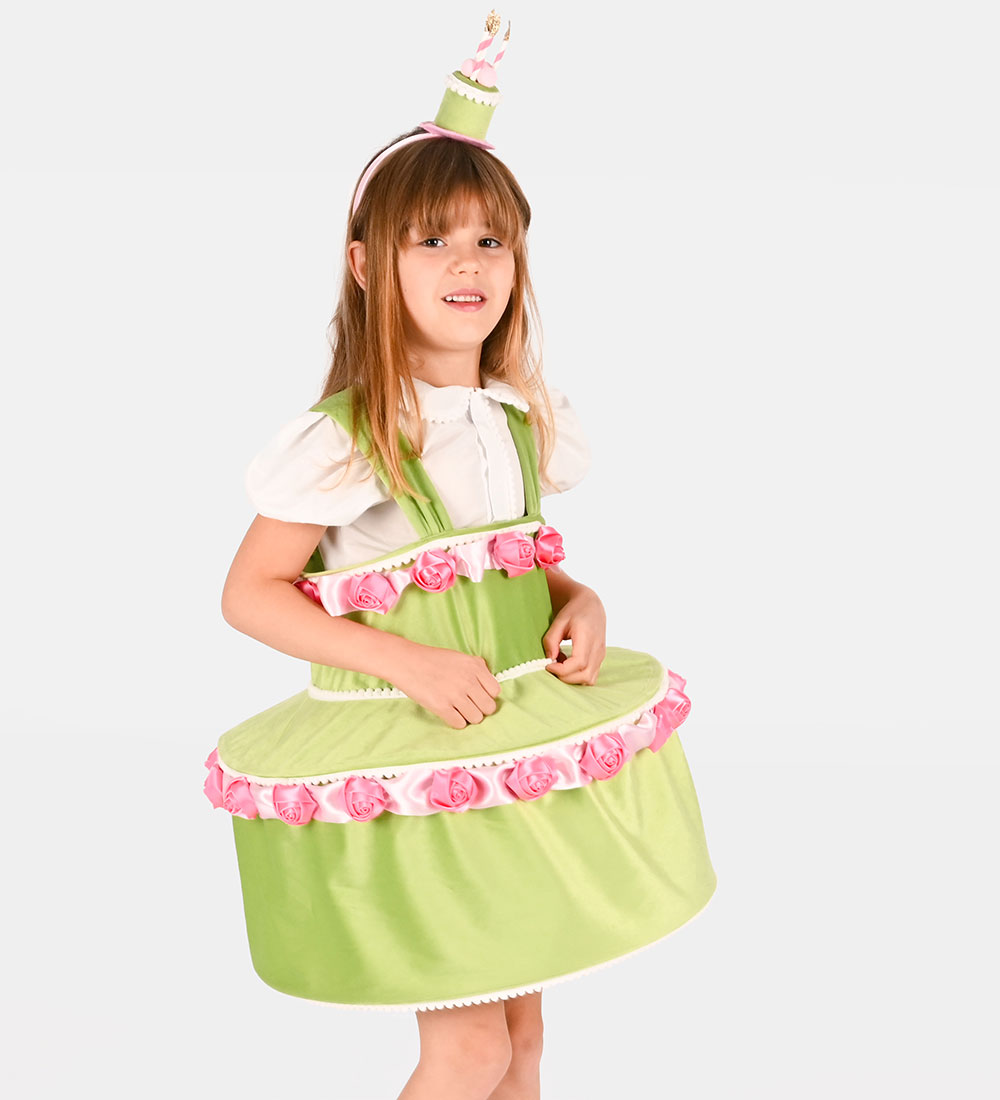 Den Goda Fen Kostüm - Dress Cake mit Diadem - Green - Den Goda Fen - 4-6 Jahre (104-116) - Kostüme von Den Goda Fen