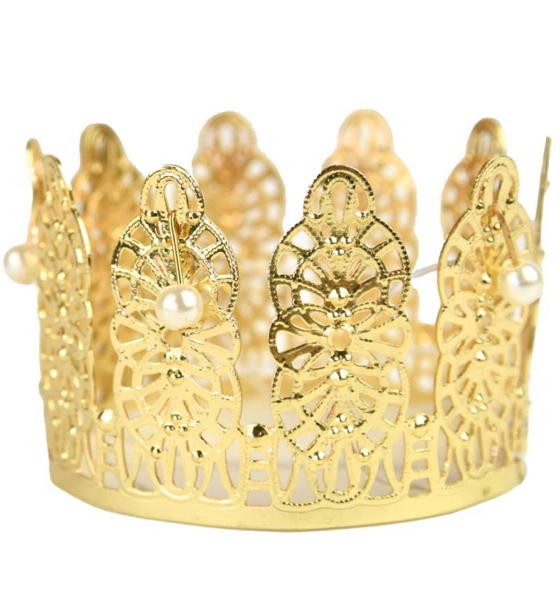 Den Goda Fen Kostüm - Prinzessinnenkrone m. Perlen - Gold - Den Goda Fen - One Size - Kostüme von Den Goda Fen