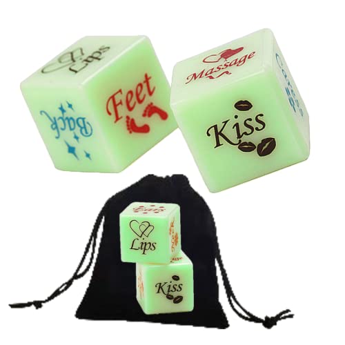 DenYouT 2 Stück leuchtende lustige Entscheidungswürfel Liebeswürfel Bacherette Partyspiel Würfel Romantische Herausforderung Würfelspiel Neuheit Geschenk für Paare Neuheit Kits, Grün DenYouT 2 Stück leuchtende lustige Entscheidungswürfel Liebeswürfel Bacherette Partyspiel Würfel Romantische Herausforderung Würfelspiel Neuheit Geschenk für Paare Neuheit Kits, Grün von DenYouT