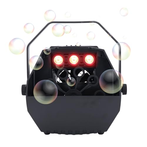 Denash Automatische Bubble Machine, 1500/min 590 Ml Ausgangsstufe Bubble Blower mit Fernbedienung, RGB Light & Sound Control für Partys KTV -Ereignisse (EU-Stecker) von Denash