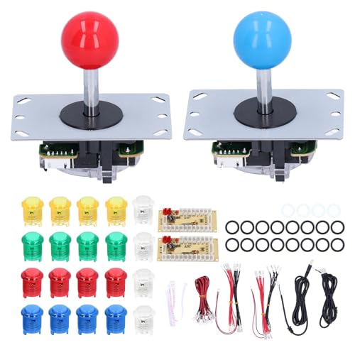 Denash FAI -da -da te Joystick LED Taste für 5 V Computerspiele, 2 Spieler Spielkit für den Elektroplast Joystick des ABS 2 Modus für die Spielekonsole von Denash