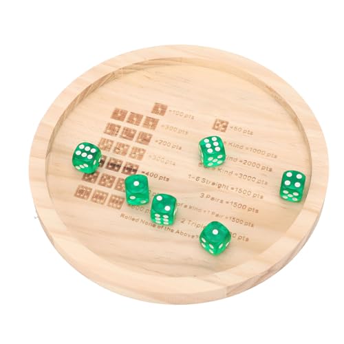 Denash Klassisches Würfelspiel Holzschalen -Set mit 6 Zices Ideal für Familienparty Pub von Denash