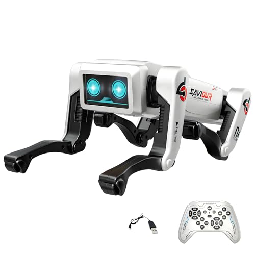 Denash Smart Robot Dog, Programmierbarer Vierbeiner AI Roboterhund mit Sprachkontrolle, Musiklichteffekte, Fernbedienung AI Smart Pet für Erwachsene, Kinder von Denash