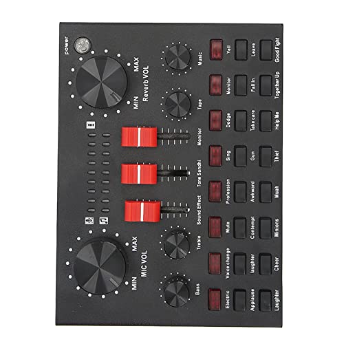 Denash Sound Card Mixer mit DSP Dual Rauschenreduktion für Familien -Karaoke, Live -Sendung, USB Laden für Mobile Computeraufnahmen, Metallmaterial von Denash
