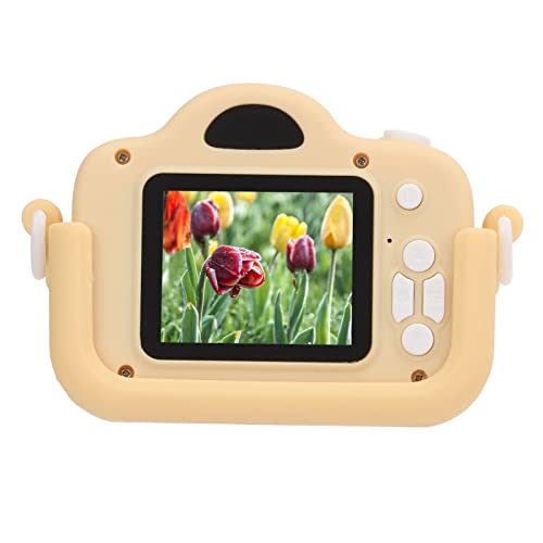 Kinderkamera, Abgerundete Form, rutschfest, Lebensmittelechtes ABS, -Digitalkamera, 16 Filter für Kinderspiele (Hellgelb) von Denash