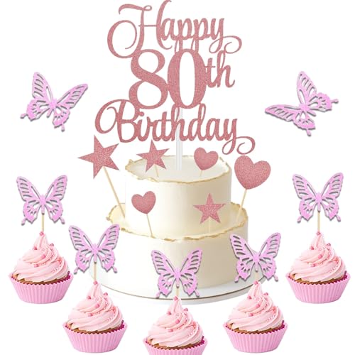 Denipry Tortenaufsatz zum 30. Geburtstag, glitzerndes Herz, Stern, Schmetterling, Roségold, Kuchenaufsatz für 30. Geburtstag, Partyzubehör und Kuchendekoration Denipry Tortenaufsatz zum 30. Geburtstag, glitzerndes Herz, Stern, Schmetterling, Roségold, Kuchenaufsatz für 30. Geburtstag, Partyzubehör und Kuchendekoration von Denipry