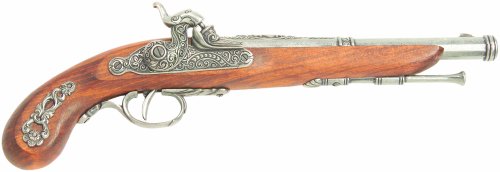 Deko Waffe Französische Perkussionspistole, silberfarben Deko Waffe Französische Perkussionspistole, silberfarben von Denix