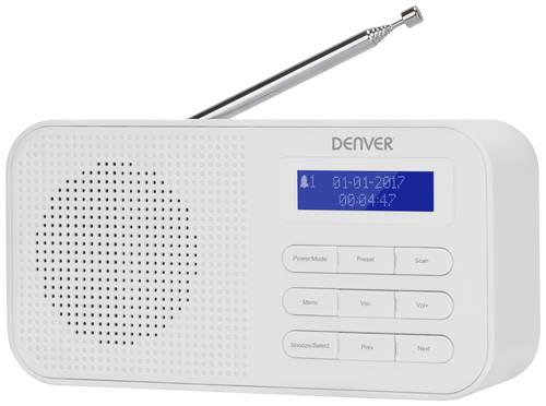Denver DAB-42 Taschenradio DAB+, UKW Weckfunktion Weiß von Denver
