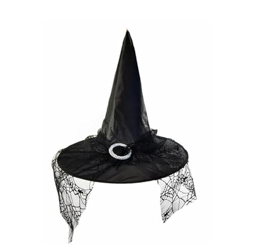 Denxahao Halloween Hexenhut Hexenhut Spitzmütze Party Verkleiden Requisiten Faltbarer Zauberer Hut Hexen Zubehör Für Halloween Karneval Rollenspiele Maskerade (Schwarz) von Denxahao