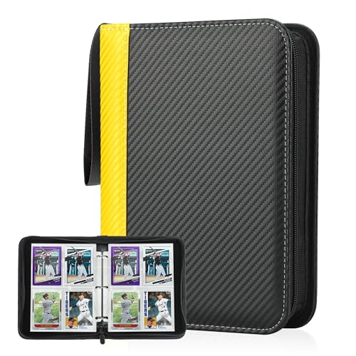 Deoyibu Sammelkarten Album für 440 Karten, Sammelalbum mit 4 Fächern 55 Seiten für Karten-Organizer, Karten Binder aus PU, für Sportkarten, MTG, TCG, Yugioh-Karten etc. Gelb Deoyibu Sammelkarten Album für 440 Karten, Sammelalbum mit 4 Fächern 55 Seiten für Karten-Organizer, Karten Binder aus PU, für Sportkarten, MTG, TCG, Yugioh-Karten etc. Gelb von Deoyibu