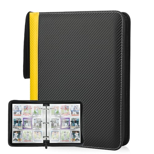 Deoyibu Sammelkarten Album für 900 Karten, Sammelalbum mit 9 Fächern 50 Seiten für Karten-Organizer, Karten Binder aus PU, für Sportkarten, MTG, TCG, Yugioh-Karten etc. Gelb Deoyibu Sammelkarten Album für 900 Karten, Sammelalbum mit 9 Fächern 50 Seiten für Karten-Organizer, Karten Binder aus PU, für Sportkarten, MTG, TCG, Yugioh-Karten etc. Gelb von Deoyibu