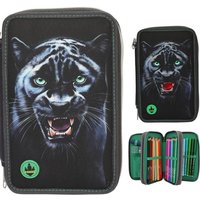 Adventure World 3 Fach Federtasche LED PANTHER von Depesche