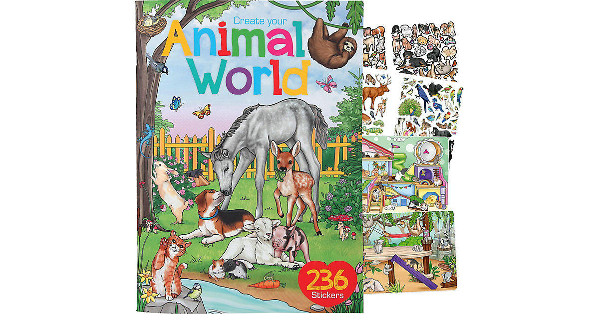 Buch - Create your Animal World Malbuch, inkl. Sticker von Depesche