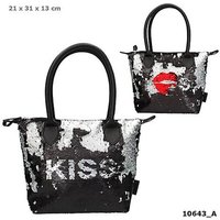 DEPESCHE 10643 Trend LOVE Handtasche Streichpaillette schwarz Kiss & Lips von Depesche
