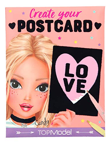 Depesche 10308 TOPModel - Create your Postcard velvet, 5 Postkarten mit Samt-Beflockung zum Ausmalen von Depesche
