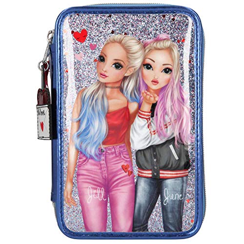 Depesche 10932 TOPModel - Gefüllte 3-fach Federtasche im Love Letters Design, blaue Federmappe ca. 7,5 x 13 x 20 cm groß, mit Filz- und Buntstiften, Lineal, Schere, Kleber, uvm. Depesche 10932 TOPModel - Gefüllte 3-fach Federtasche im Love Letters Design, blaue Federmappe ca. 7,5 x 13 x 20 cm groß, mit Filz- und Buntstiften, Lineal, Schere, Kleber, uvm. von Depesche