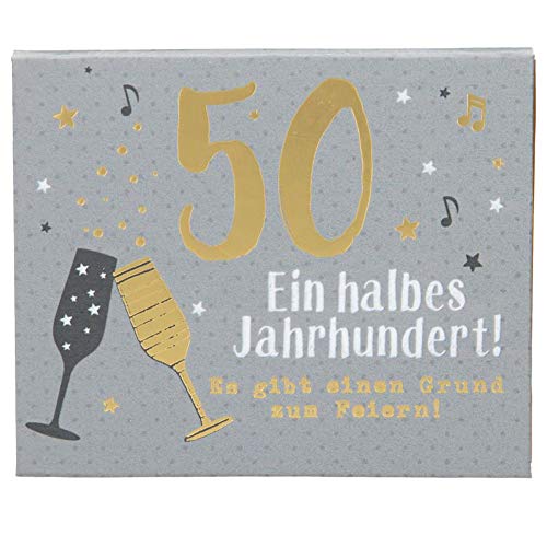 Depesche 11145-004 Wunscherfüller Soundbox zum 50. Geburtstag, mit Melodie und Geldbrief, ca. 11,2 x 9,5 x 3,5 cm von Depesche