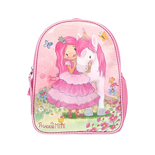 Depesche 11334 Princess Mimi - Kindergarten-Rucksack in Pink, ca. 28 x 22 x 10 cm groß, 2 große Fächer mit Reißverschluss, Seitentasche, gepolsterter Rücken und Brustgurt von Depesche