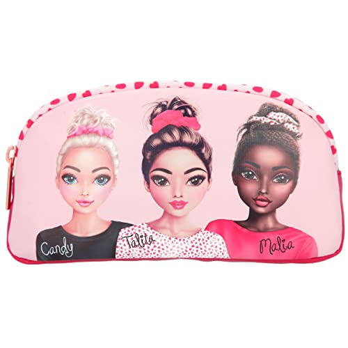 Depesche 11532 TOPModel Beauty Girl - Kosmetiktasche in Rosa mit Model-Print auf der Vorderseite und rotem Herzchen-Muster auf der Rückseite, ca. 22 x 12 x 4 cm Depesche 11532 TOPModel Beauty Girl - Kosmetiktasche in Rosa mit Model-Print auf der Vorderseite und rotem Herzchen-Muster auf der Rückseite, ca. 22 x 12 x 4 cm von Depesche