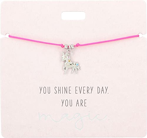 Depesche 11837-005 - Armband in Pink You Shine Everyday. You Are Magic. mit silbernem Charm und Deko-Perle, variabel in der Länge tragbar, ideal als Geschenkidee von Depesche