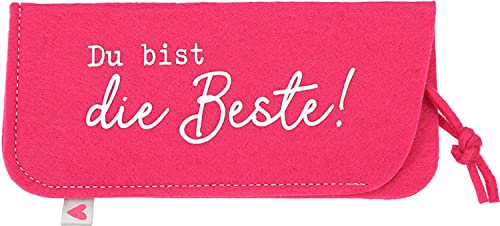 Depesche 11838-005 - Brillenetui aus Filz, in Pink und mit der Aufschrift ,,Du bist die Beste!´´ von Depesche