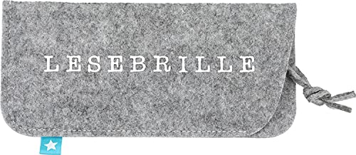 Depesche 11838-024 - Brillenetui aus Filz, in Hellgrau und mit der Aufschrift ,,Lesebrille´´ von Depesche