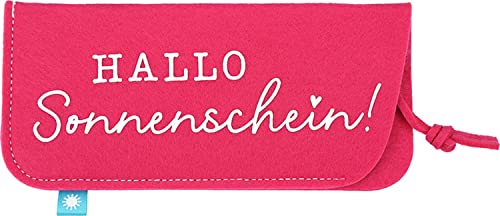 Depesche 11838-042 - Brillenetui aus Filz, in Pink und mit der Aufschrift ,,Hallo Sonnenschein!´´ von Depesche