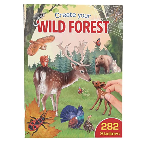 Depesche 11914 Create your Wild Forest - Stickerbuch mit vielen detaillierten Natur, Wald und Wiesen-Landschaften auf 24 Seiten, inkl. zahlreicher Tier-Sticker auf 3 Doppelseiten zum Gestalten von Depesche