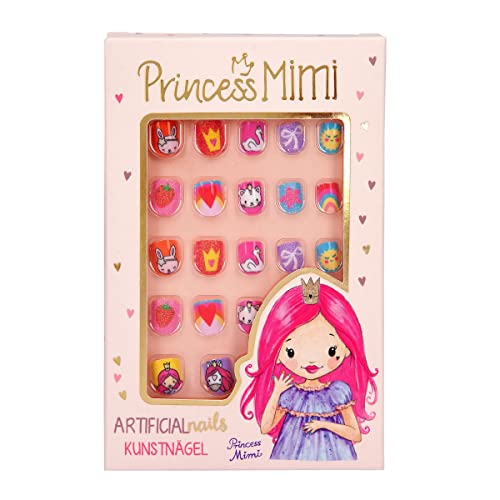 Depesche 11976 Princess Mimi-Selbstklebende Kunstnägel in vielen Designs und Mustern, 24 künstliche Finger-Nägel in unterschiedlichen Größen, Mehrfarbig, ca. 12 x 7,5 x 1,5 cm von Depesche